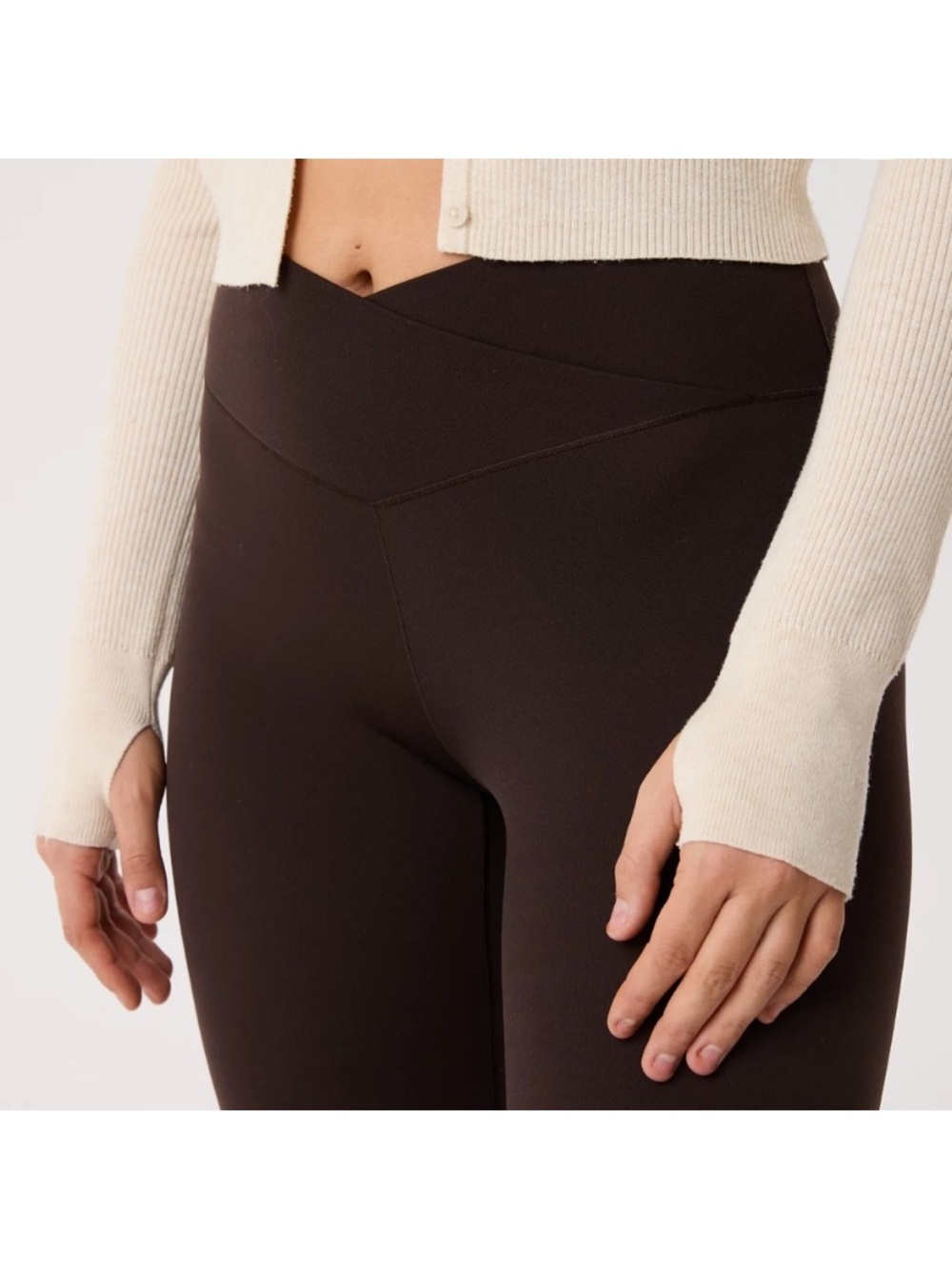 aerie High-Rise V-Waist Leggings - Dark Brown